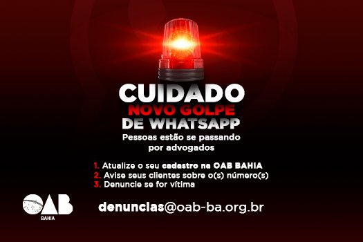 [OAB da Bahia adverte sobre golpes no WhatsApp]