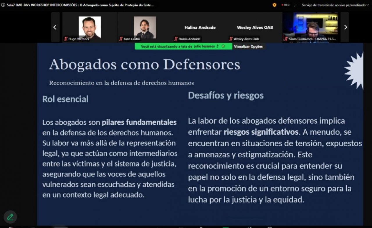 [OAB-BA promove workshop sobre a proteção de advogados no Sistema Interamericano de Direitos Humanos]